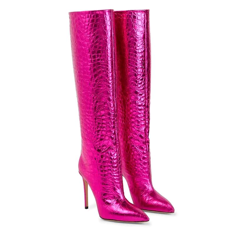 Thin High Heels Pointed Toe Knee High Boots