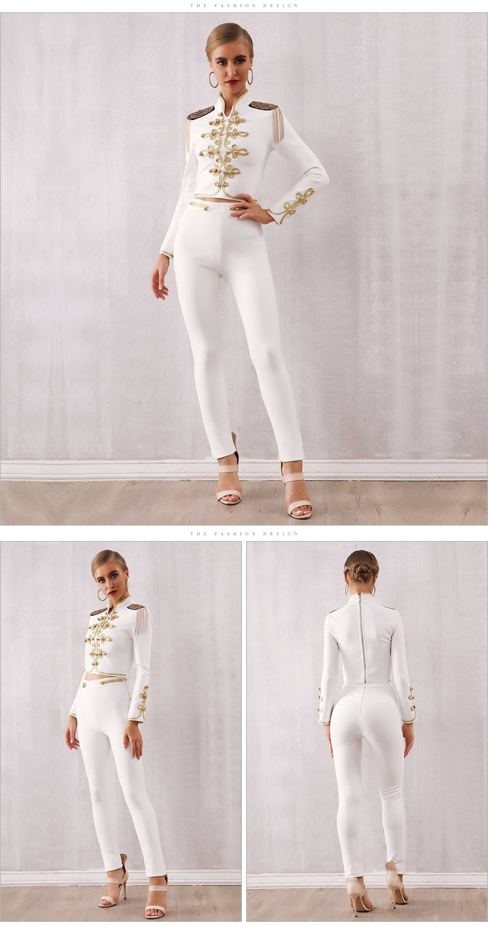 Club Bandage Tassel Tops& Trousers Party Set