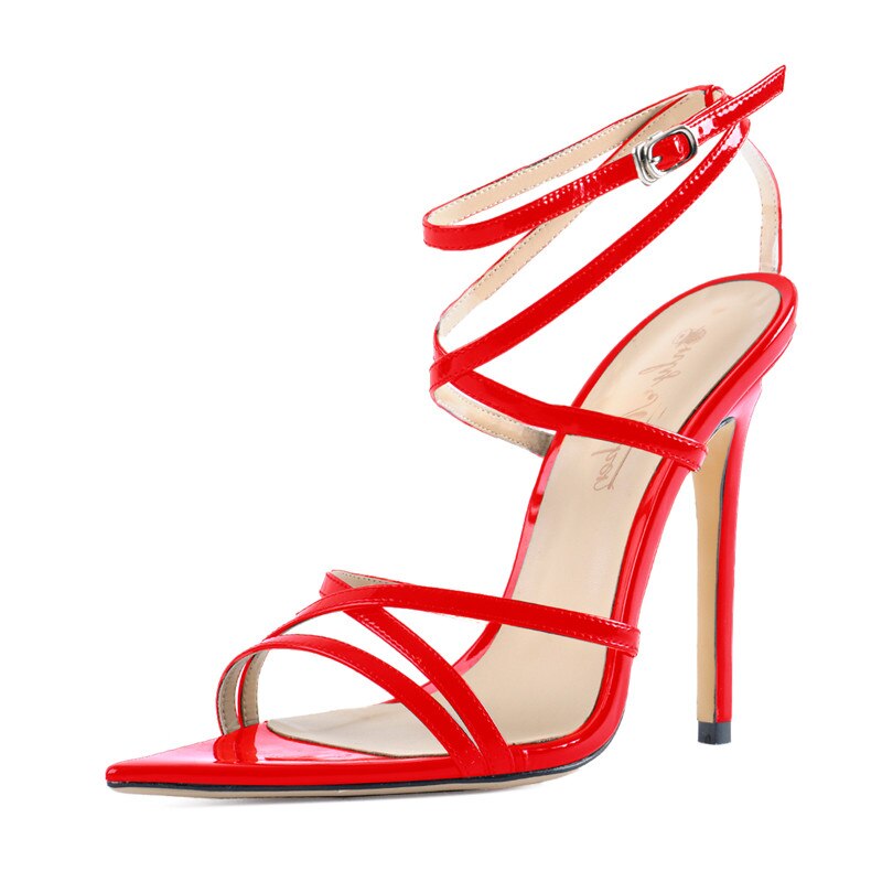 Peep Toe Ankle Strap Pointed High Heels Sandals