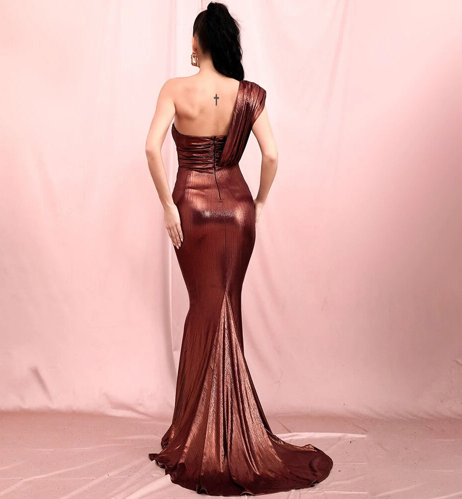 Tube Top Strapless Reflective Bodycon Maxi Dress