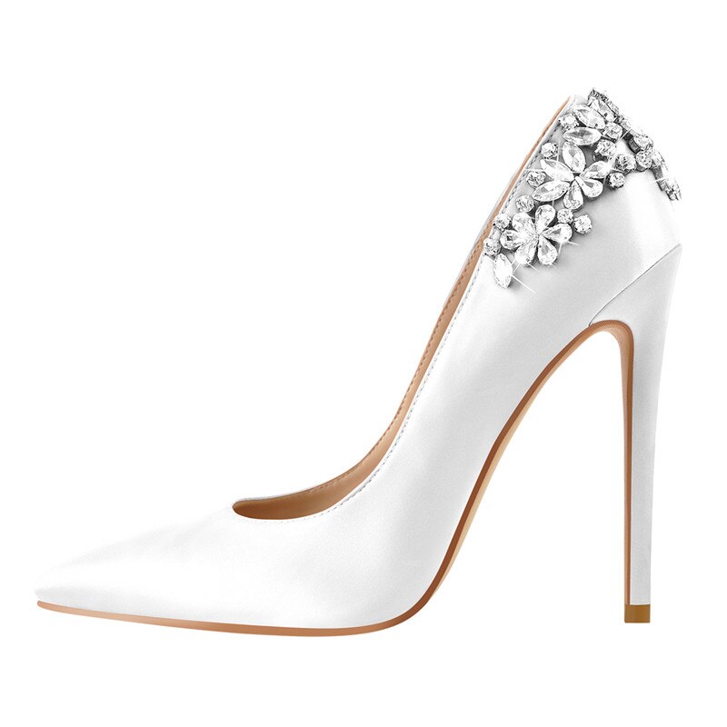 Pointed Toe Artificial Diamond Pumps Thin Heels Shoes