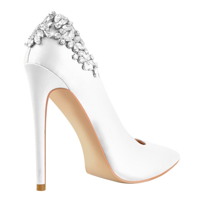 Pointed Toe Artificial Diamond Pumps Thin Heels Shoes