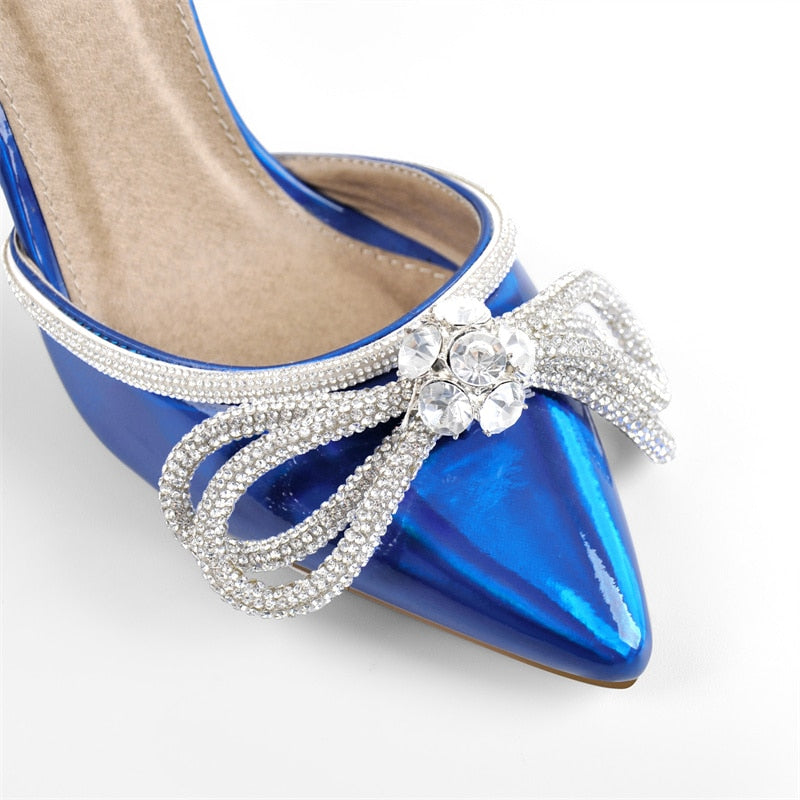 Crystal Butterfly Shiny Thin Heels Sandals