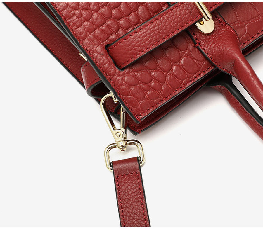 Genuine Leather Casual Tote Handbag