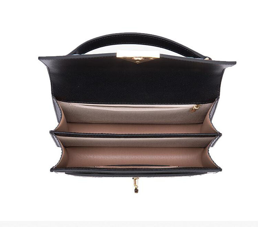 Genuine Leather Embroidered Handbag